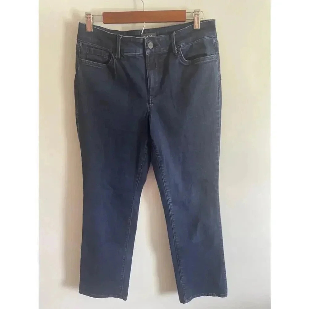 Women's NYDJ Marilyn Straight Jeans - Size 14P - Blue EUC! 0310